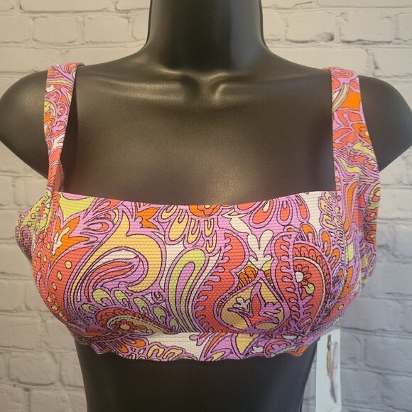 Jessica Simpson Flower Child Thick Strap Retro Bra - Picture 1 of 3